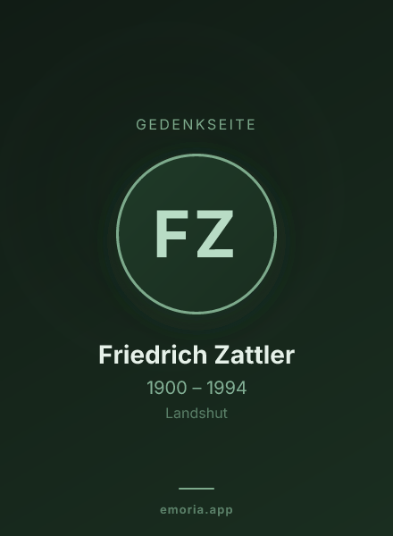 Gedenkportrait von Friedrich Zattler