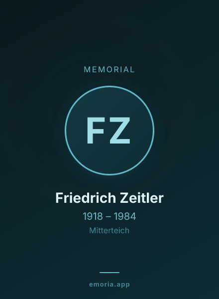 Memorial portrait of Friedrich Zeitler
