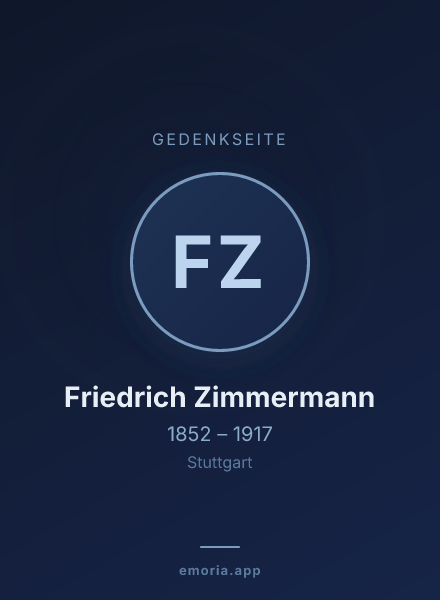 Gedenkportrait von Friedrich Zimmermann