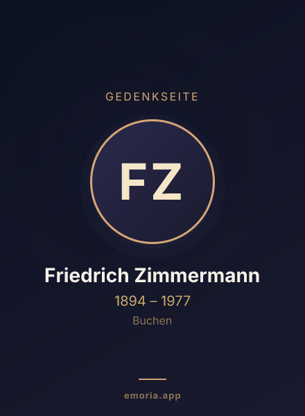 Gedenkportrait von Friedrich Zimmermann