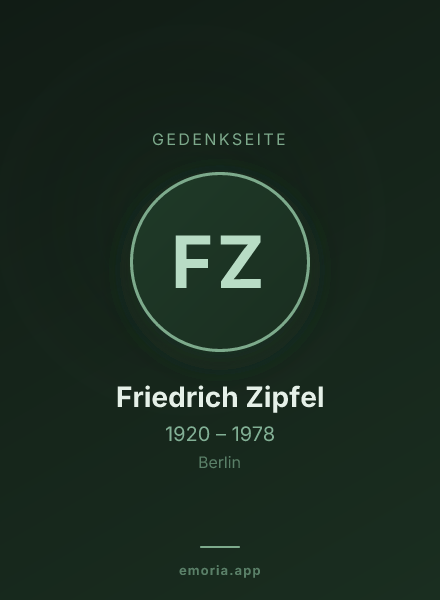 Gedenkportrait von Friedrich Zipfel