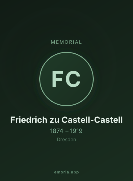 Memorial portrait of Friedrich zu Castell-Castell