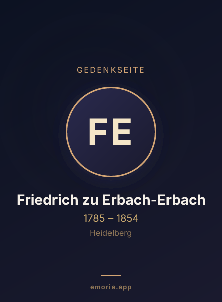 Gedenkportrait von Friedrich zu Erbach-Erbach