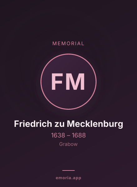 Memorial portrait of Friedrich zu Mecklenburg