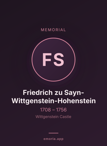 Memorial portrait of Friedrich zu Sayn-Wittgenstein-Hohenstein