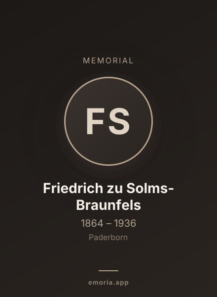 Memorial portrait of Friedrich zu Solms-Braunfels