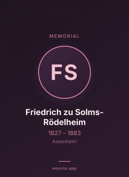 Memorial portrait of Friedrich zu Solms-Rödelheim