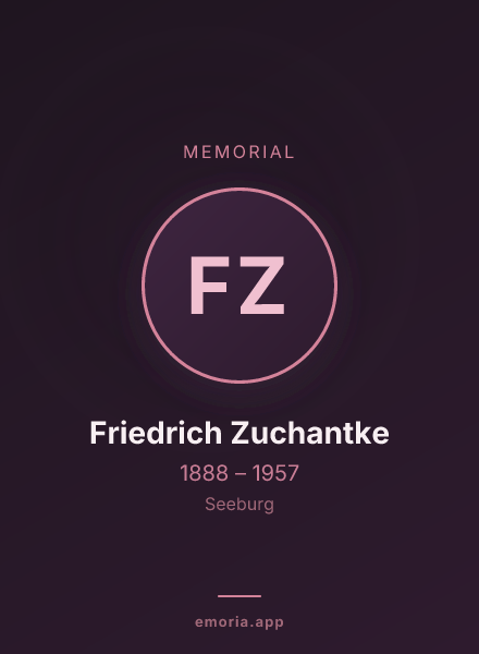 Memorial portrait of Friedrich Zuchantke