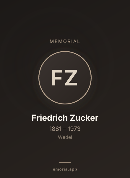 Memorial portrait of Friedrich Zucker