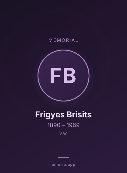Memorial portrait of Frigyes Brisits