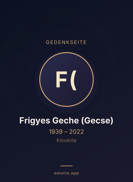 Gedenkportrait von Frigyes Geche (Gecse)