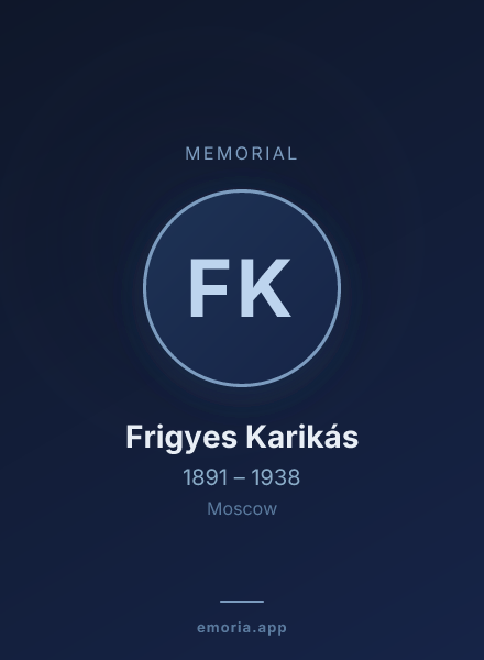 Memorial portrait of Frigyes Karikás