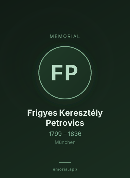Memorial portrait of Frigyes Keresztély Petrovics
