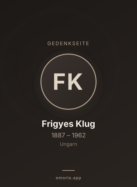 Gedenkportrait von Frigyes Klug