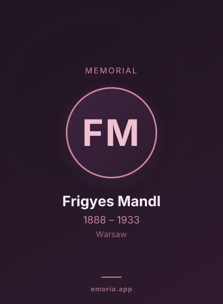 Memorial portrait of Frigyes Mandl
