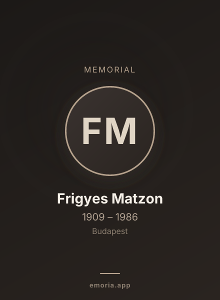 Memorial portrait of Frigyes Matzon