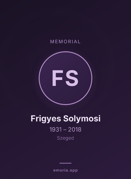 Memorial portrait of Frigyes Solymosi