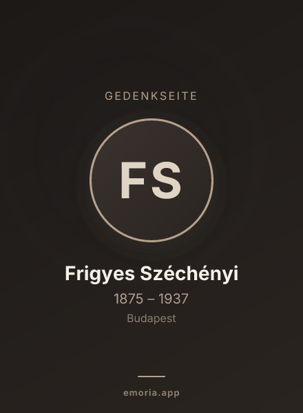 Gedenkportrait von Frigyes Széchényi