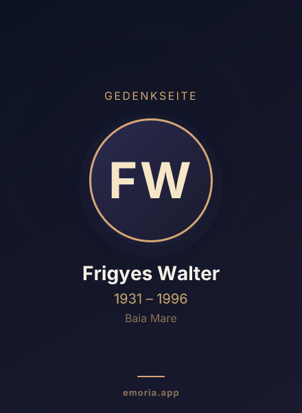 Gedenkportrait von Frigyes Walter