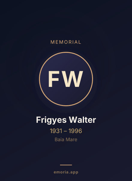 Memorial portrait of Frigyes Walter
