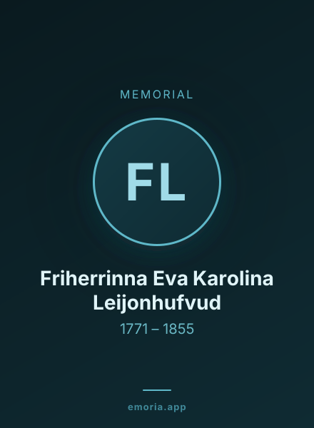 Memorial portrait of Friherrinna Eva Karolina Leijonhufvud