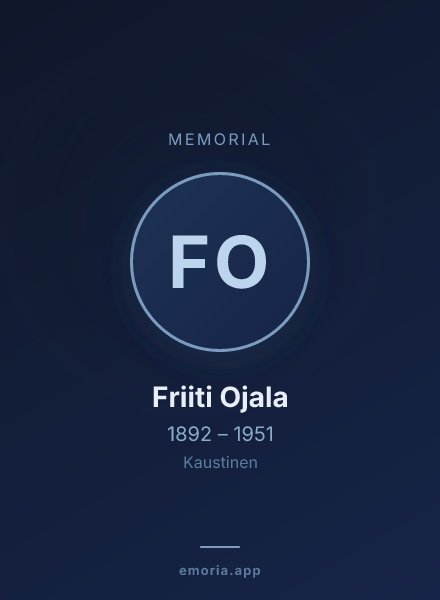 Memorial portrait of Friiti Ojala