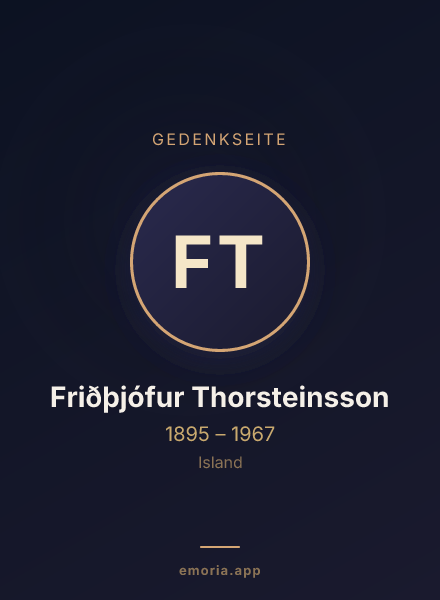 Gedenkportrait von Friðþjófur Thorsteinsson
