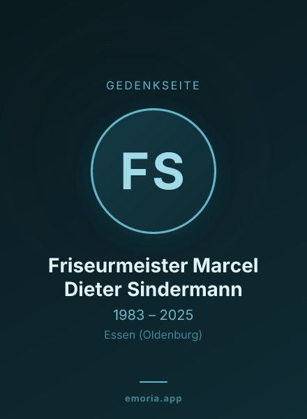 Gedenkportrait von Friseurmeister Marcel Dieter Sindermann