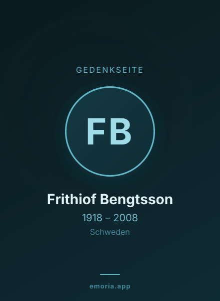 Gedenkportrait von Frithiof Bengtsson