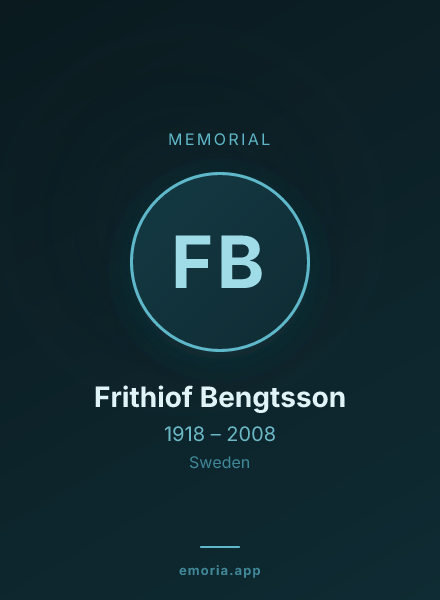 Memorial portrait of Frithiof Bengtsson