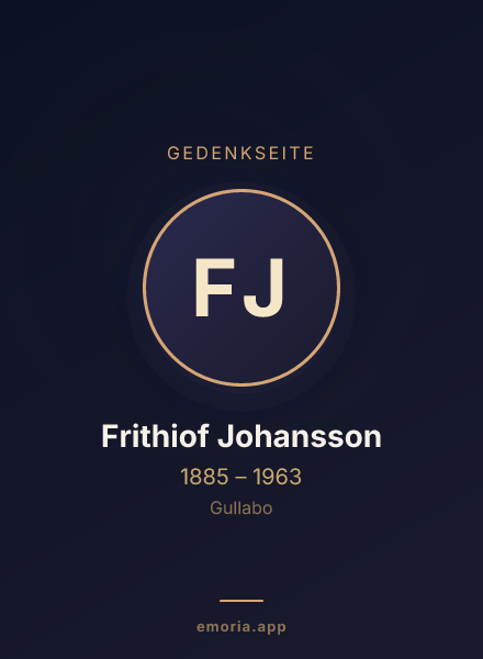 Gedenkportrait von Frithiof Johansson