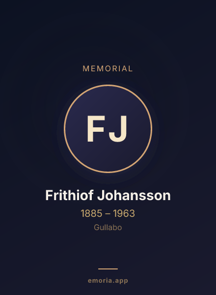 Memorial portrait of Frithiof Johansson