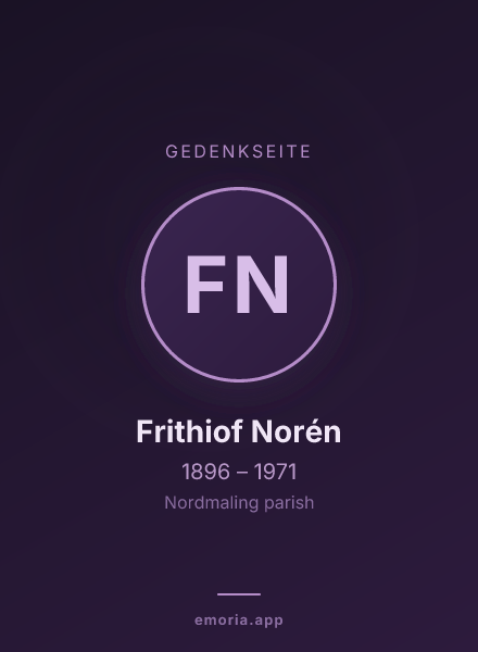 Gedenkportrait von Frithiof Norén