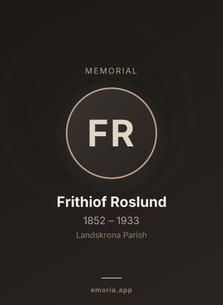 Memorial portrait of Frithiof Roslund