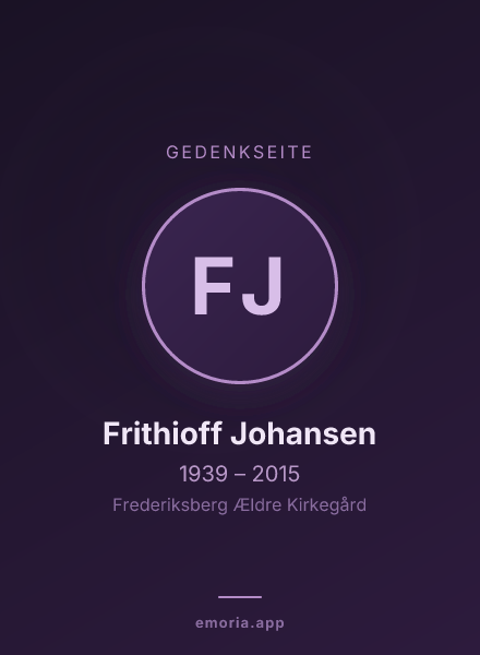 Gedenkportrait von Frithioff Johansen