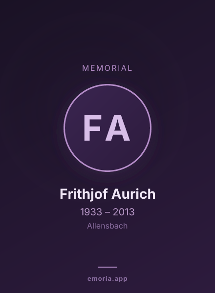 Memorial portrait of Frithjof Aurich