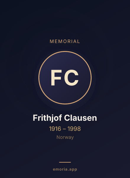 Memorial portrait of Frithjof Clausen