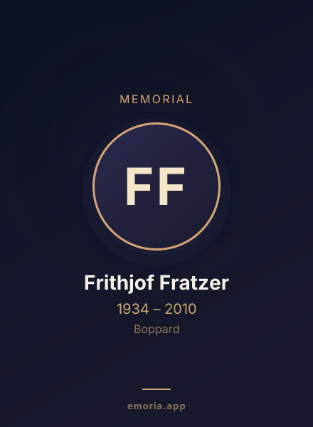 Memorial portrait of Frithjof Fratzer