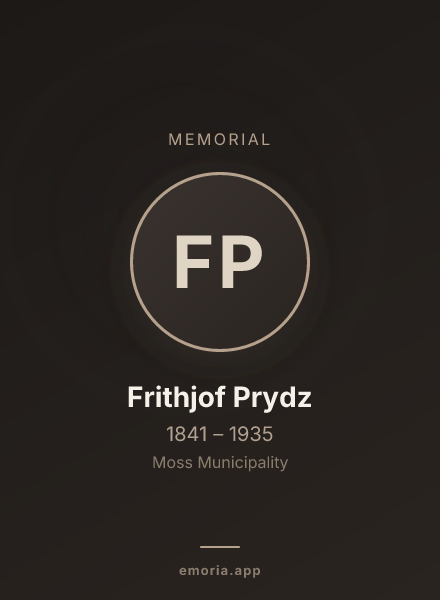 Memorial portrait of Frithjof Prydz