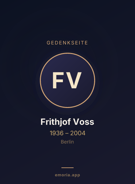 Gedenkportrait von Frithjof Voss