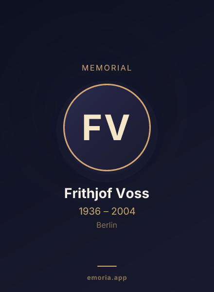 Memorial portrait of Frithjof Voss