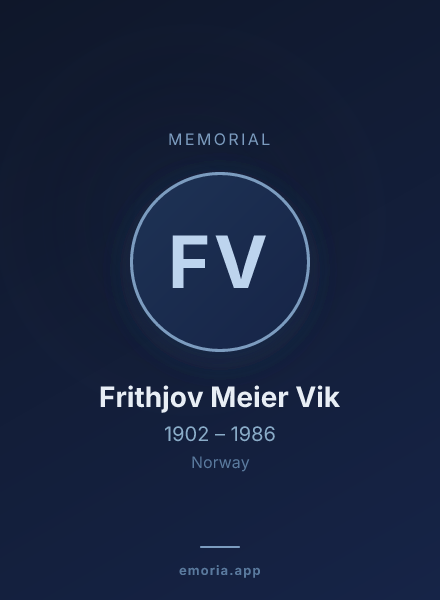 Memorial portrait of Frithjov Meier Vik