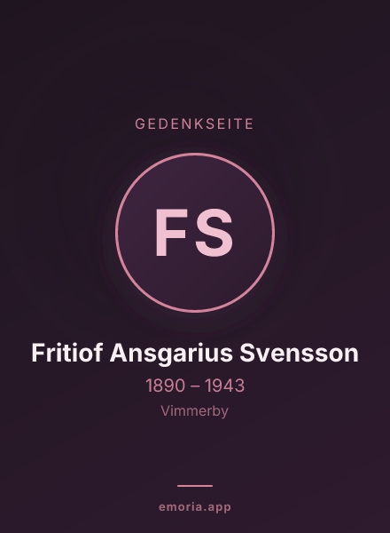 Gedenkportrait von Fritiof Ansgarius Svensson