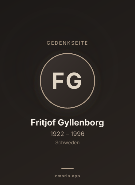 Gedenkportrait von Fritjof Gyllenborg