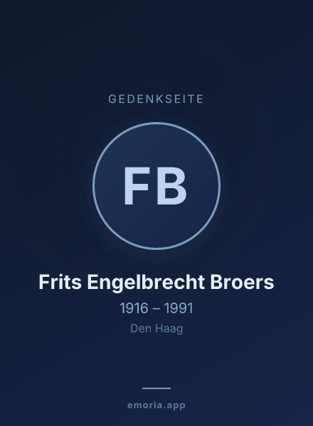 Gedenkportrait von Frits Engelbrecht Broers