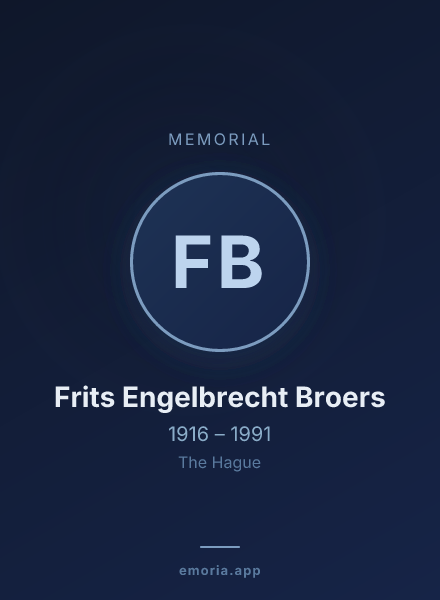 Memorial portrait of Frits Engelbrecht Broers