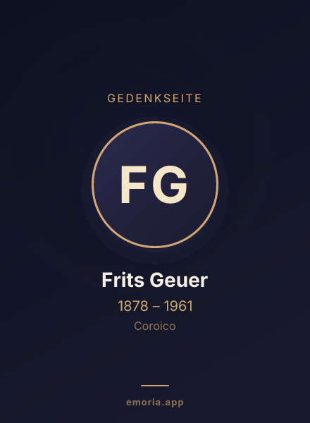 Gedenkportrait von Frits Geuer