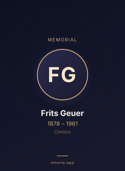 Memorial portrait of Frits Geuer