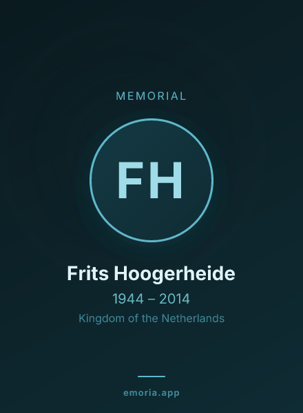 Memorial portrait of Frits Hoogerheide