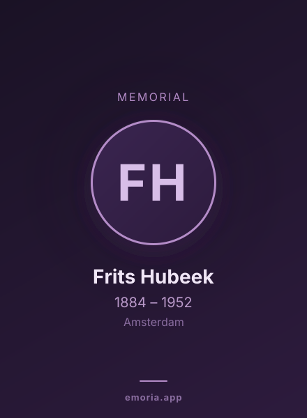 Memorial portrait of Frits Hubeek